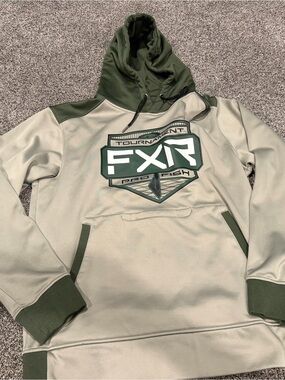 Men’s Tournament FXR Pro Fish Hoodie - Olive/Beige size S